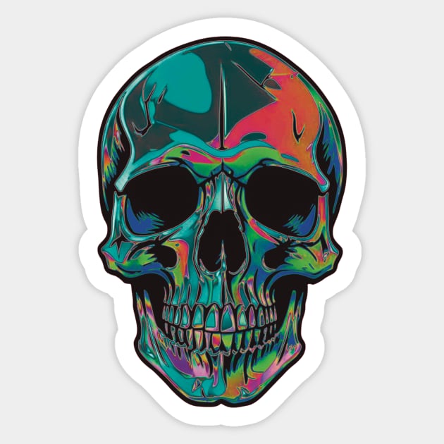 Colorful skull Sticker by Sunsettreestudio